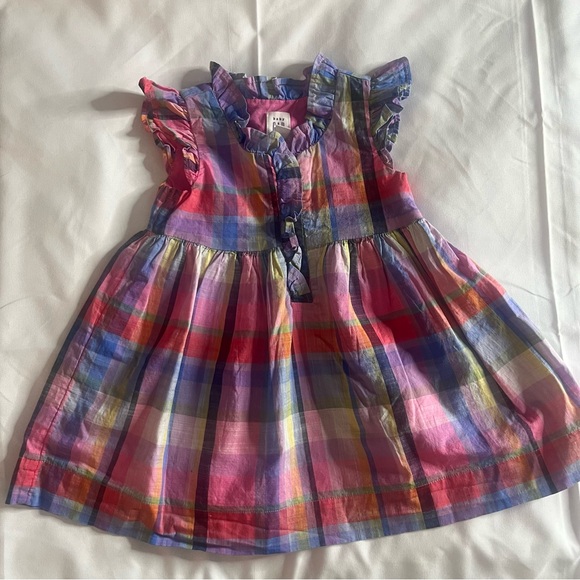 GAP Other - Baby Gap Pink Plaid Sleeveless Cotton Ruffle Dress Sz 12/18 Months